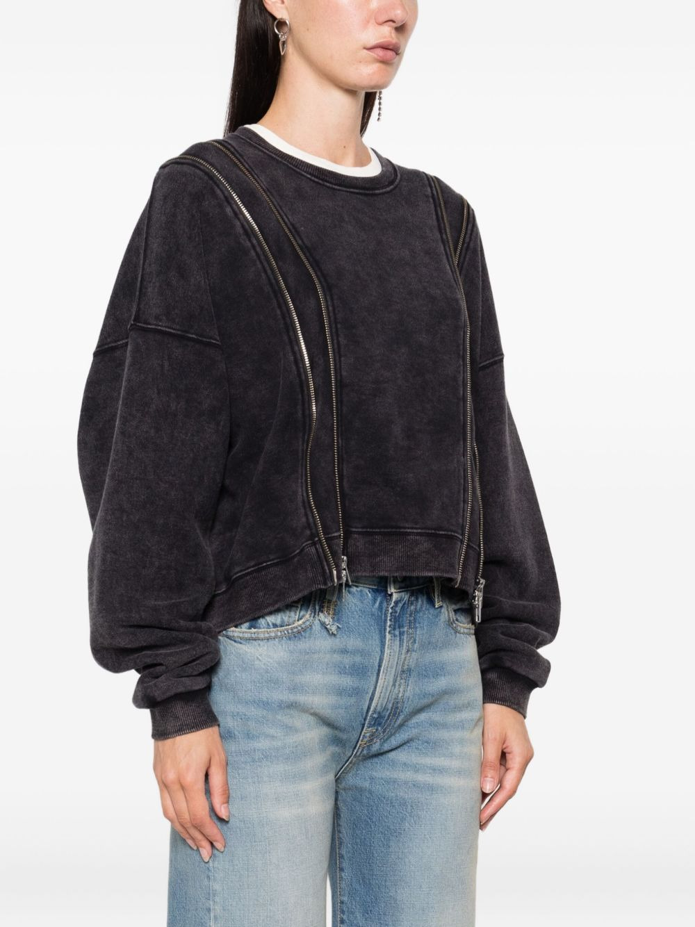zip-detailed sweatshirt - 3