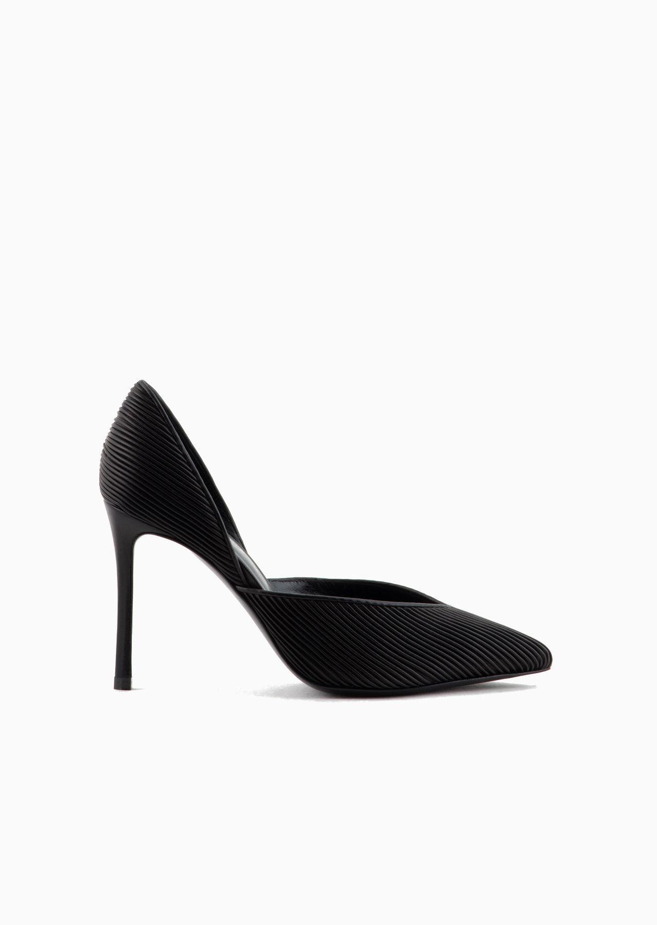 Pleated nappa-leather court shoes with heel - 1