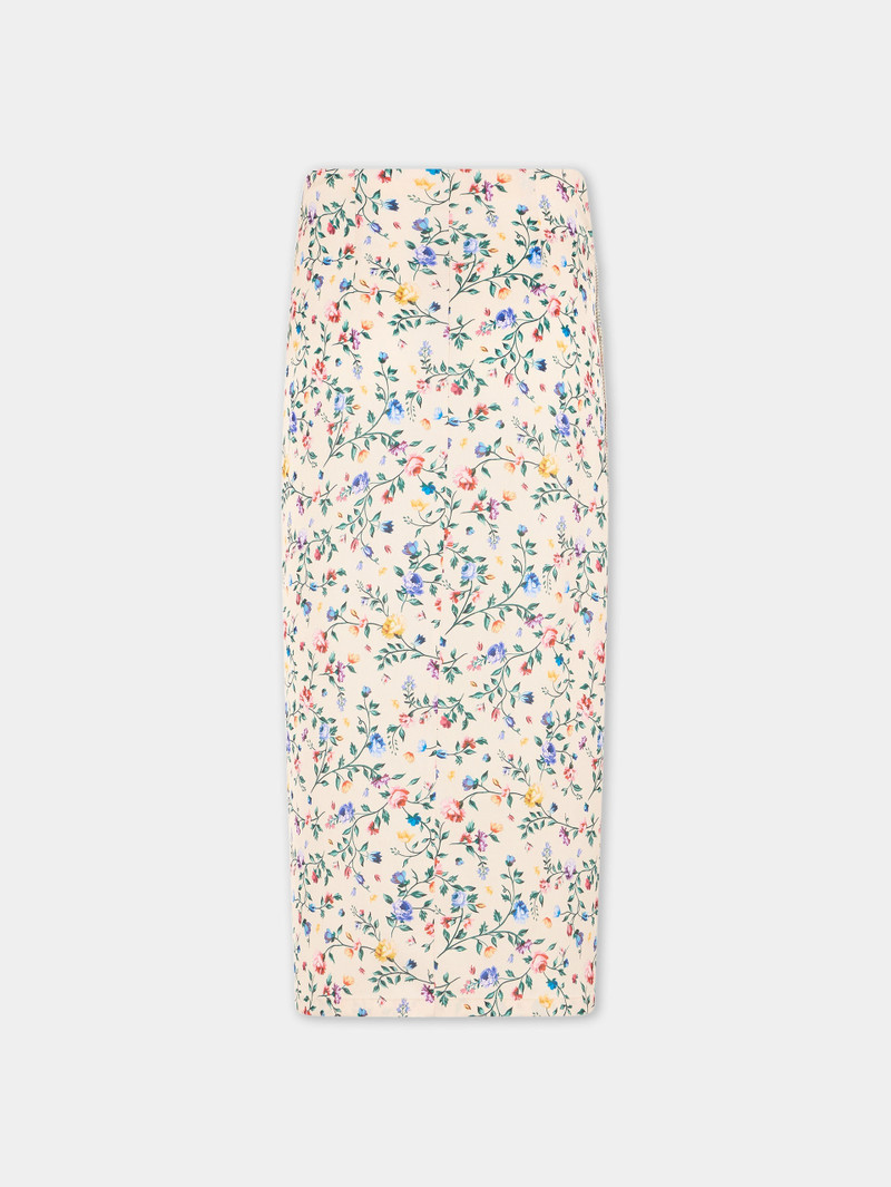 MAXI FLORAL-PRINTED BEIGE SKIRT 6