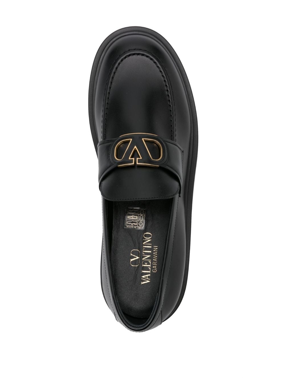 VLogo leather loafers - 4