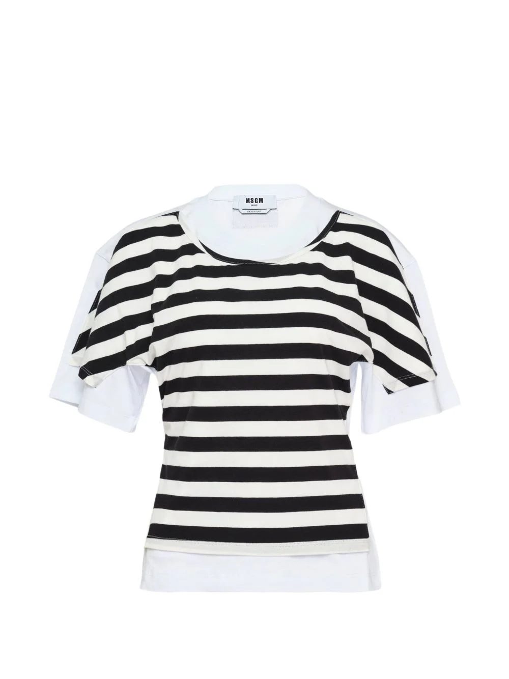 striped layered T-shirt - 1