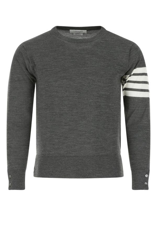 Melange grey wool sweater - 1