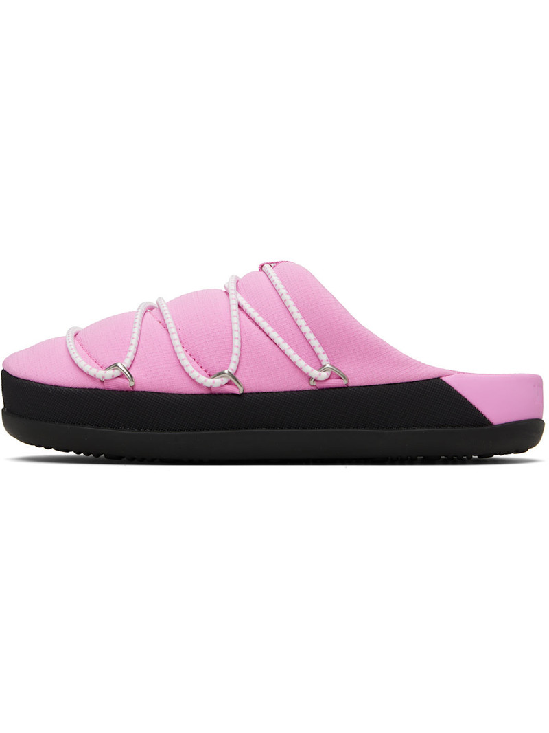 MOON BOOT Pink Soft Slipper Loafers outlook
