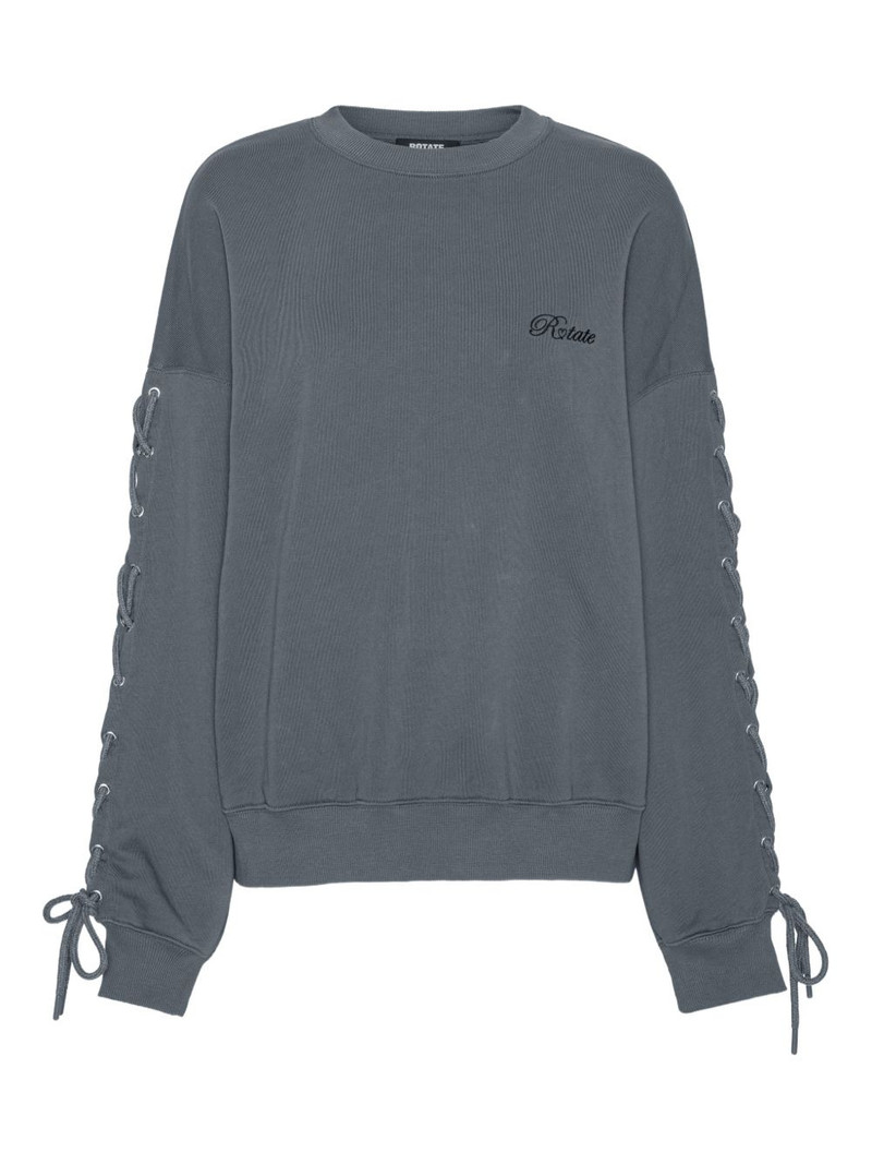 lacing crew-neck sweater 1