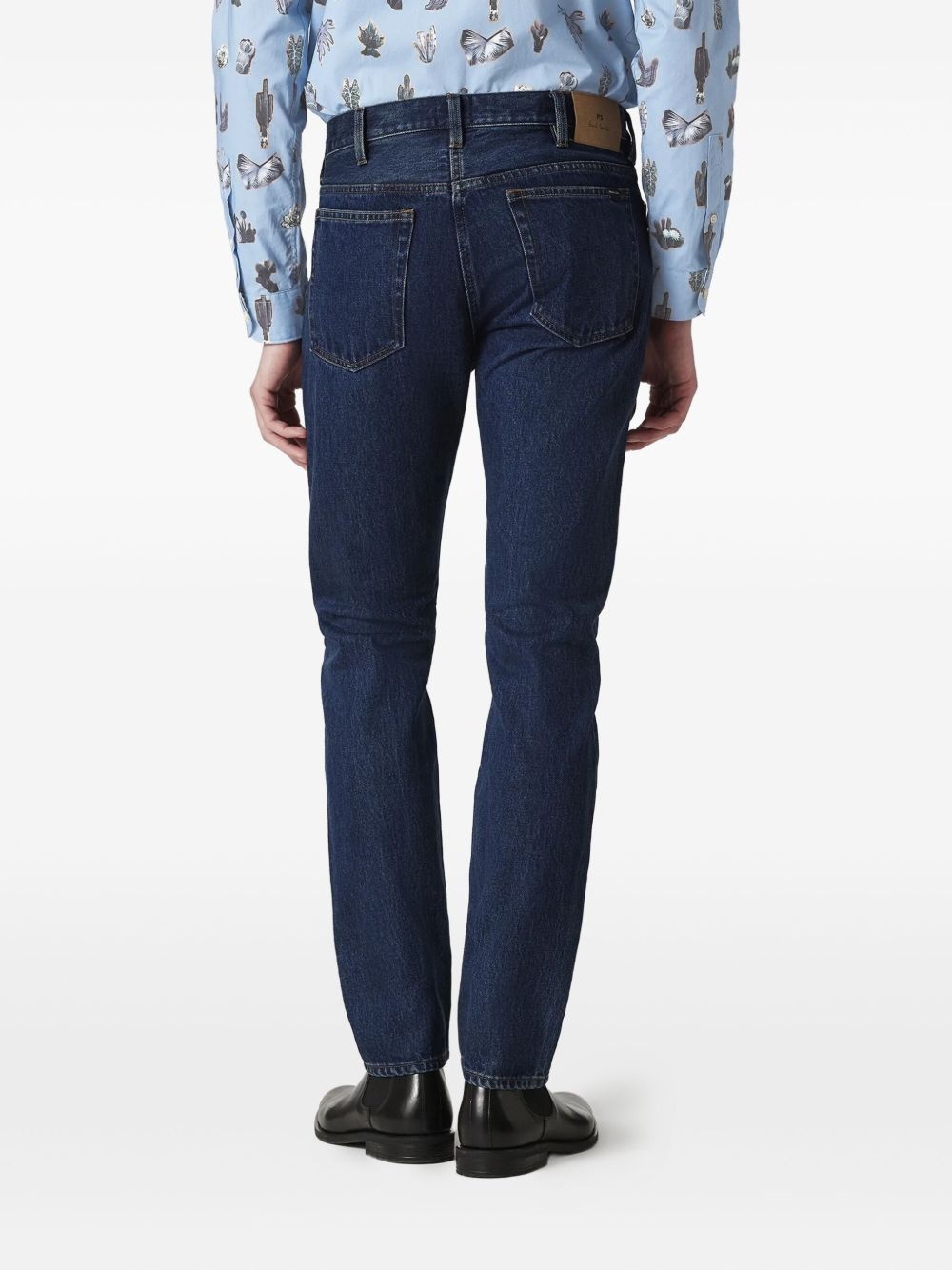 embroidered-striped pocket jeans - 4