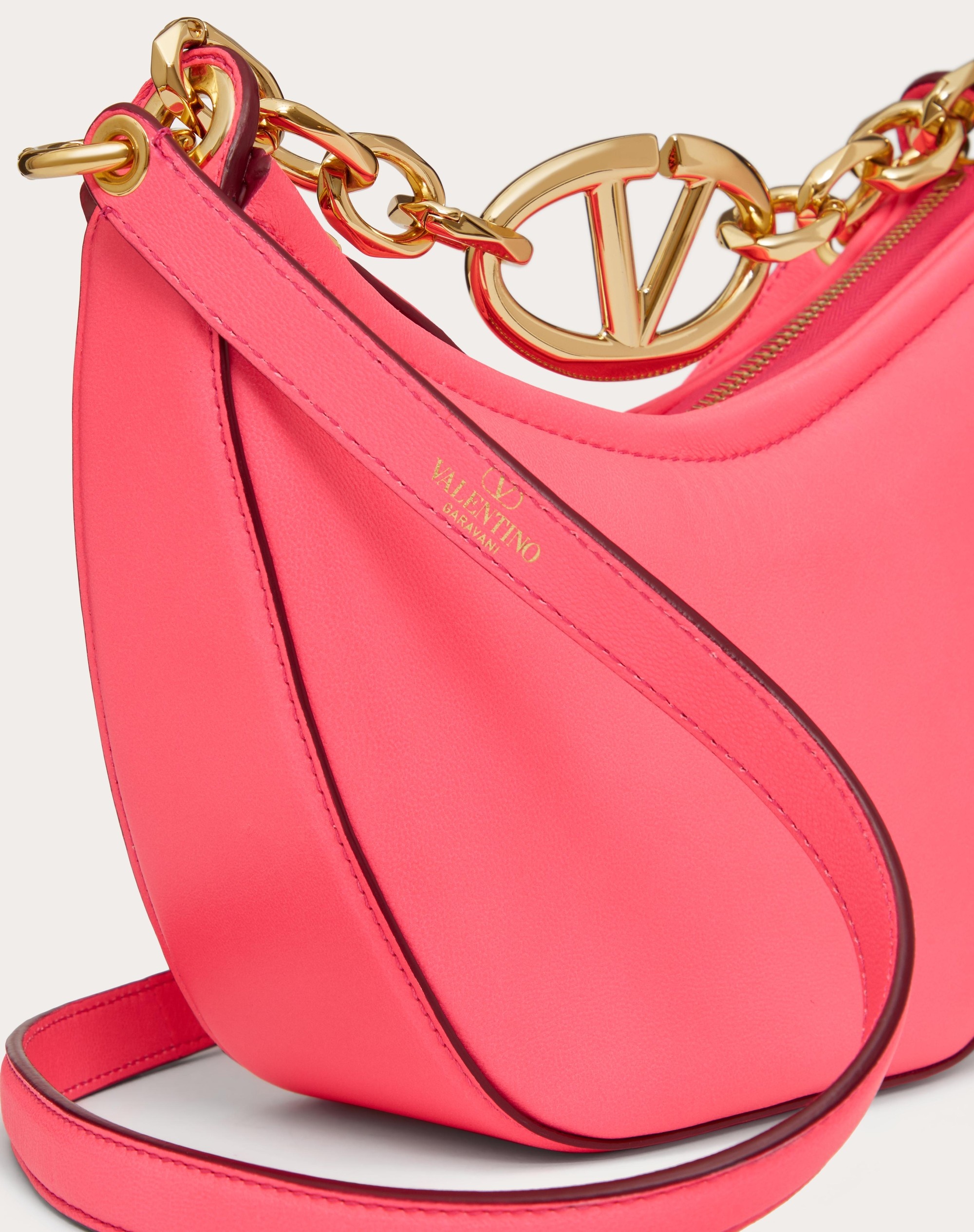 VLOGO MOON MINI HOBO BAG IN NAPPA LEATHER WITH CHAIN - 8
