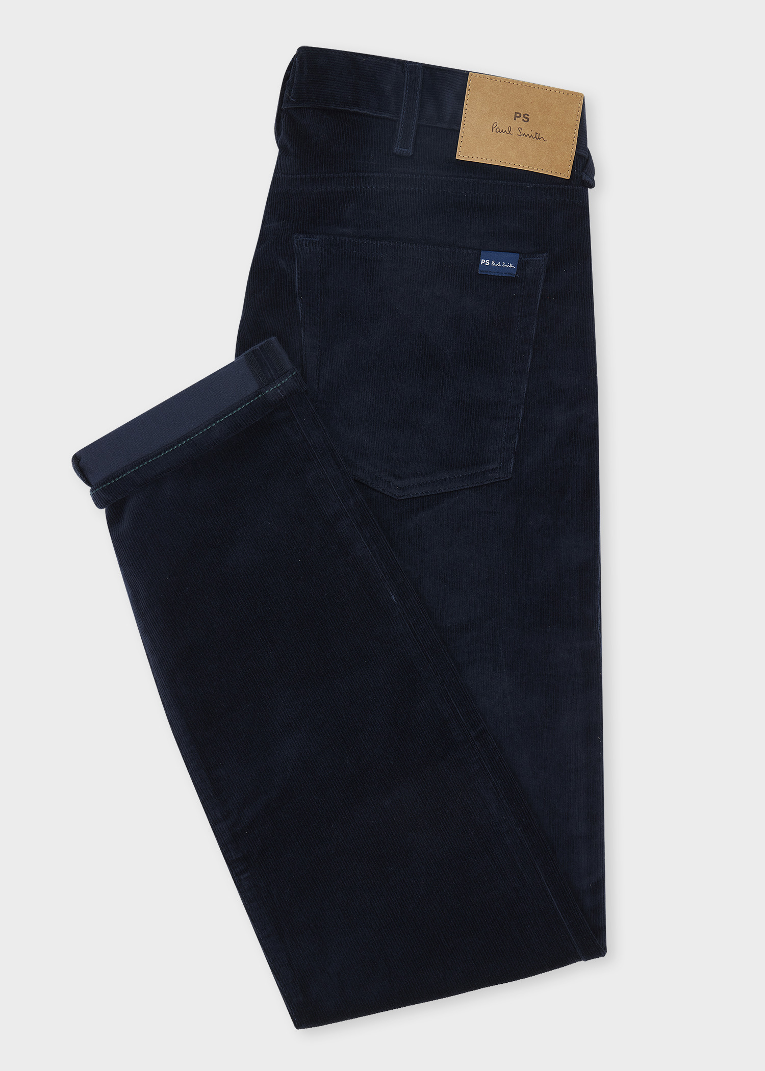 Tapered-Fit Dark Navy Corduroy Trousers - 2