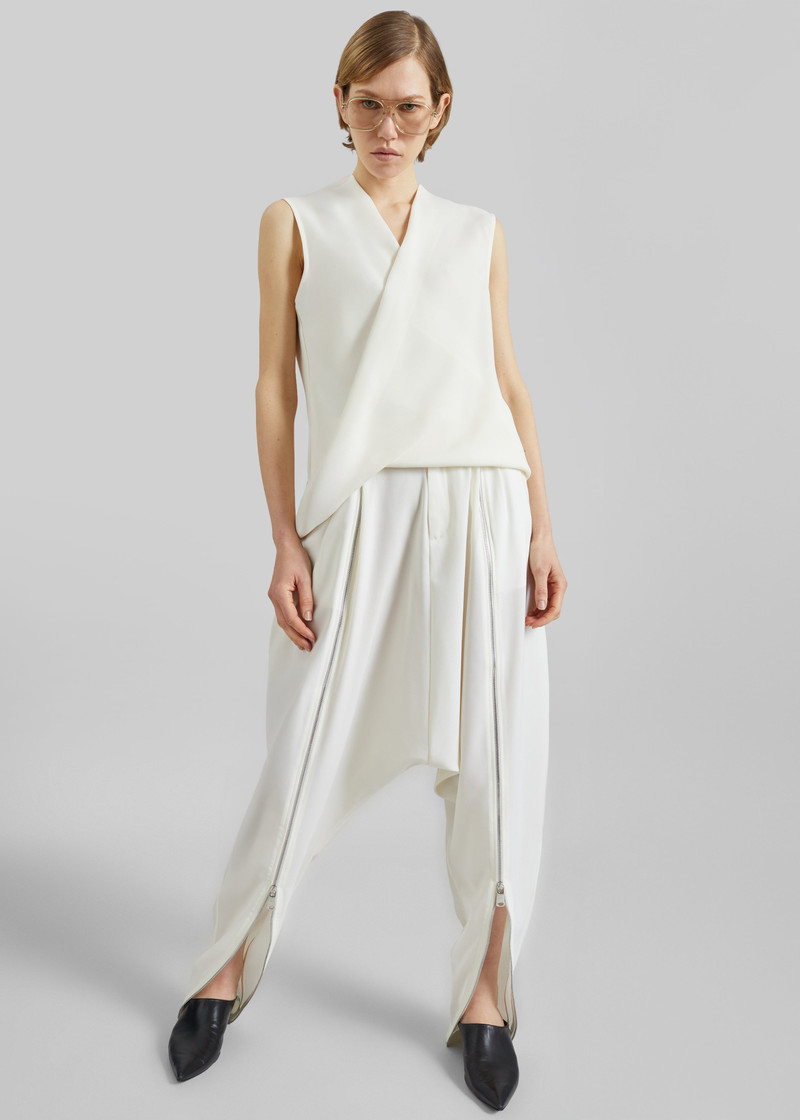 Coperni Double Zipped Sarouel Pants - White 7