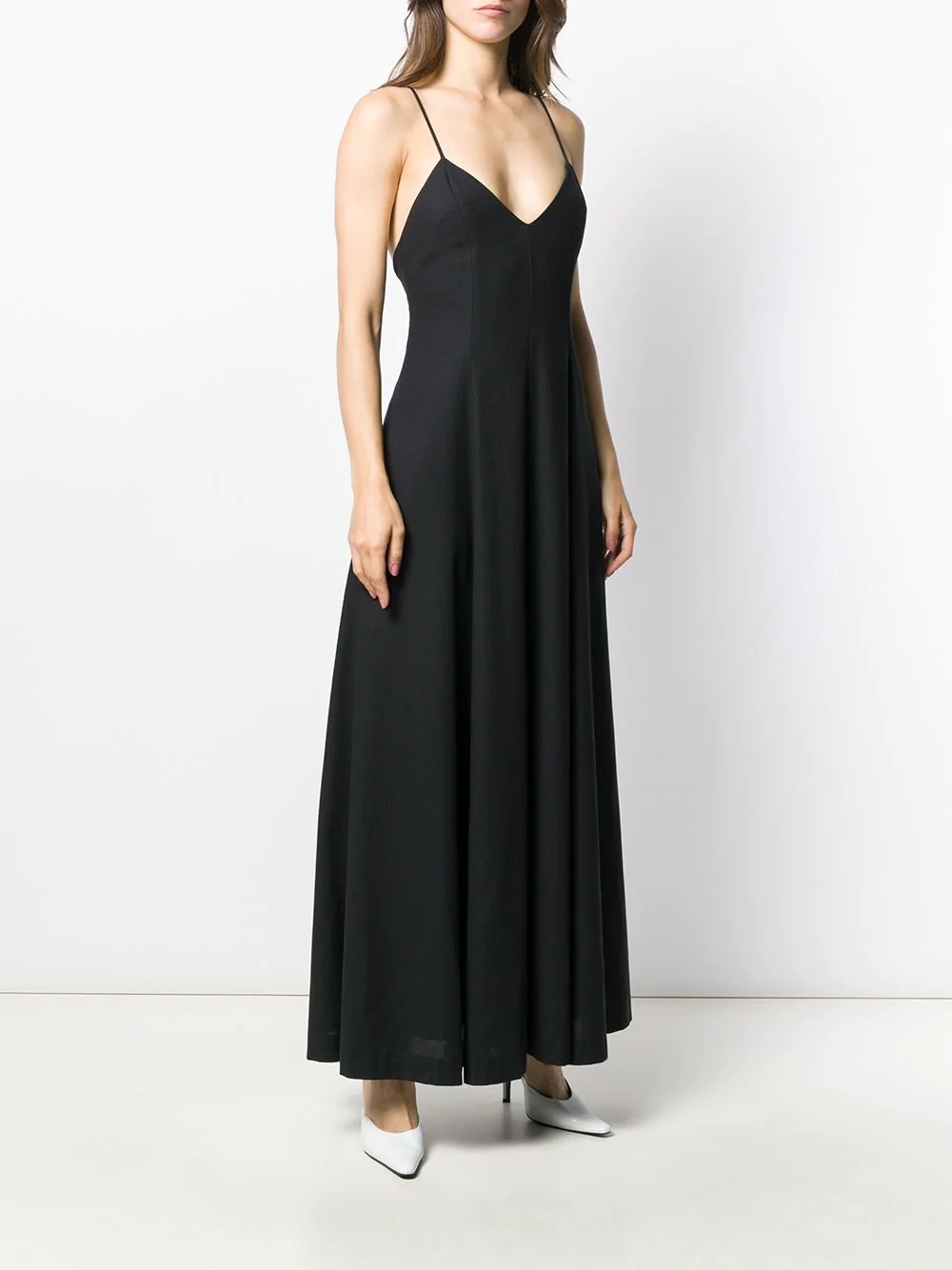 wide v-neck maxi dress - 3