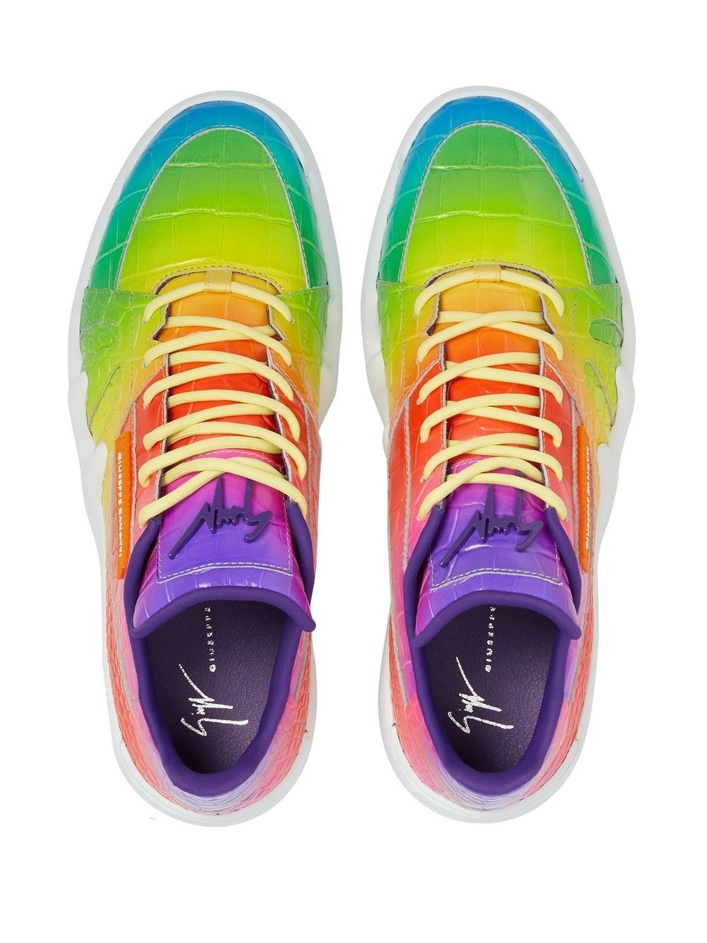 rainbow crocodile-effect sneakers - 4