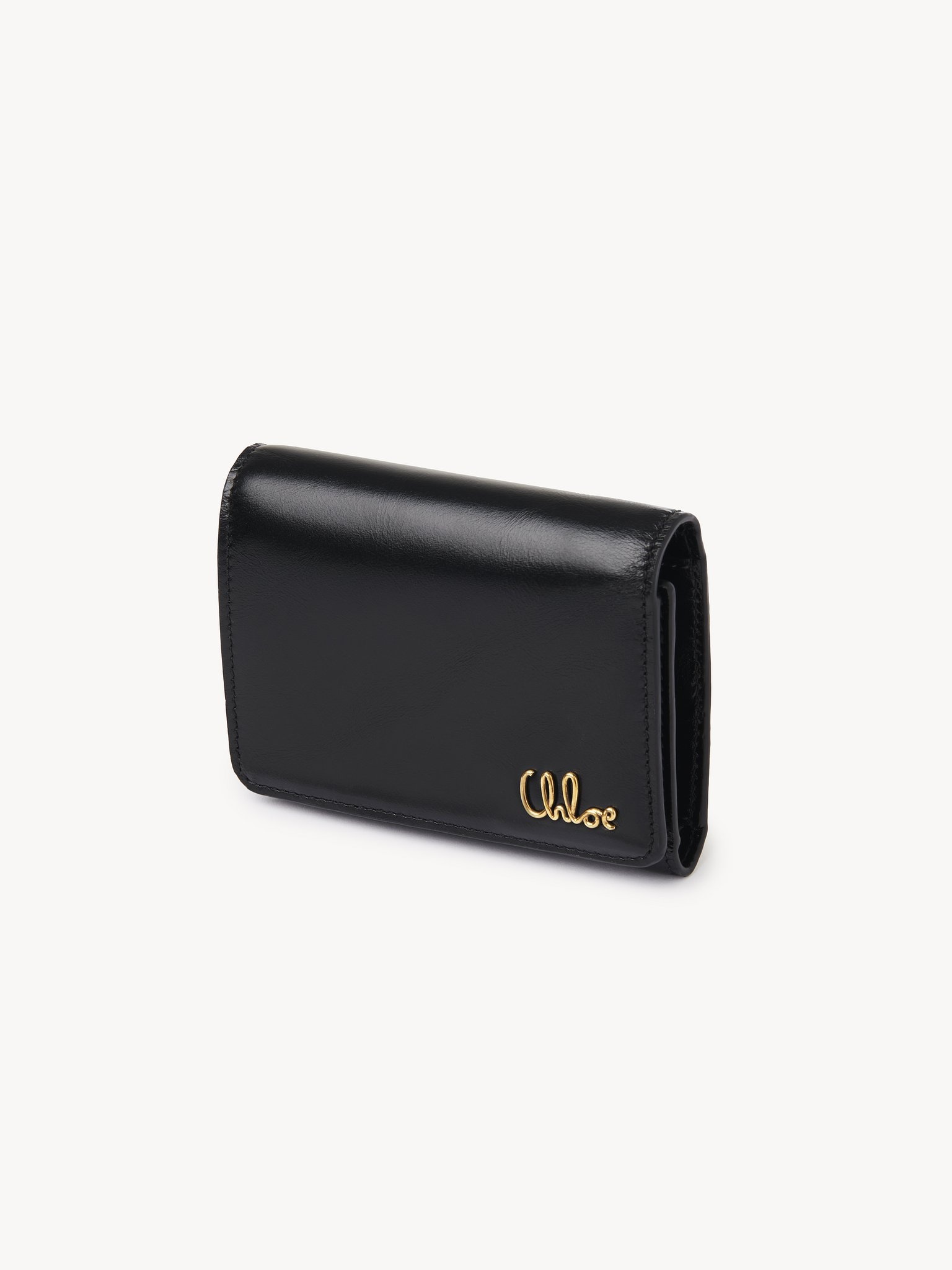 SMALL CHLOÉ ICONIC TRI-FOLD WITH COIN POCKET IN SHINY LEATHER - 2