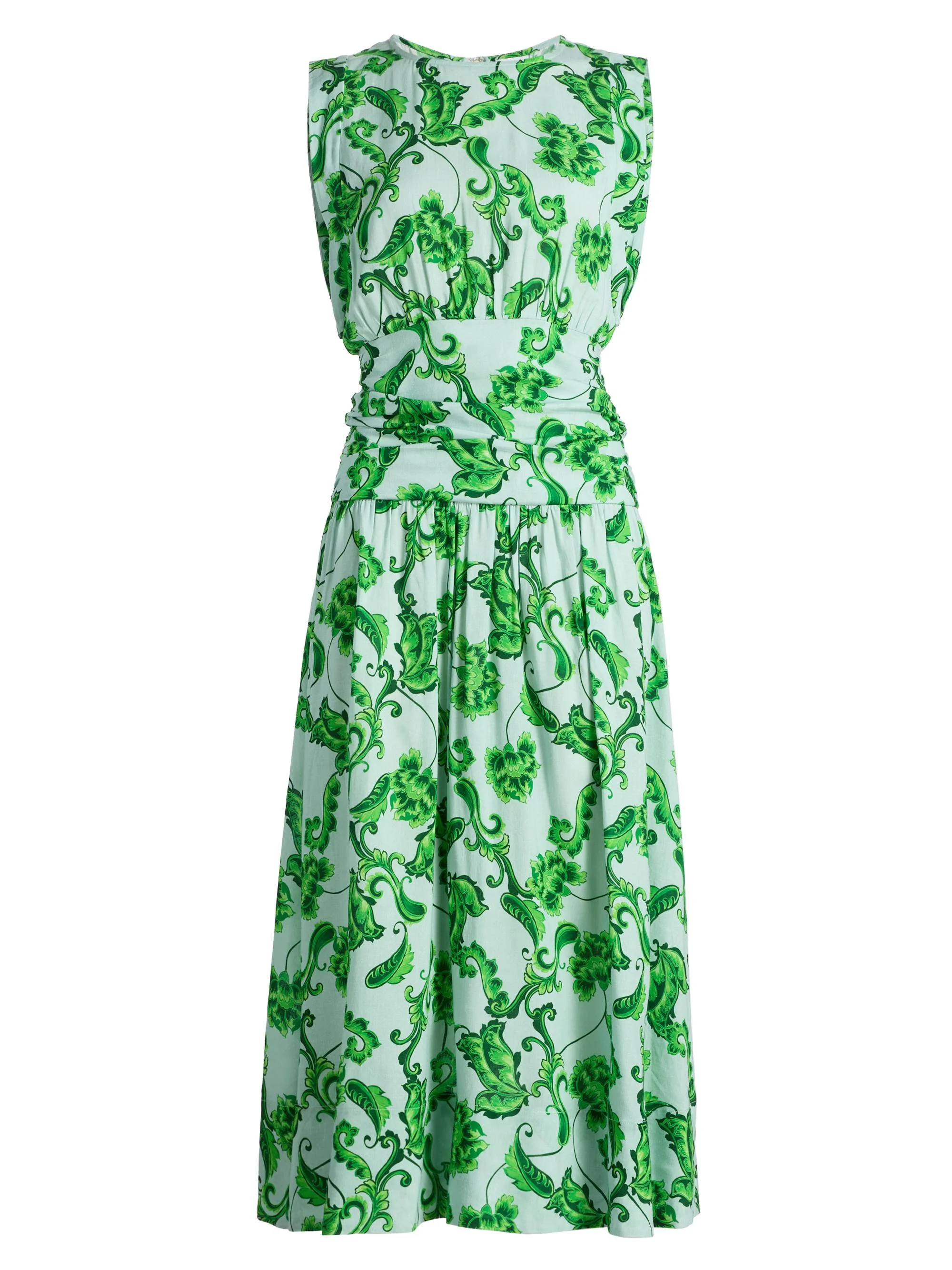 Women's Divya Linen-Blend Midi-Dress - Floral Paisley - 1