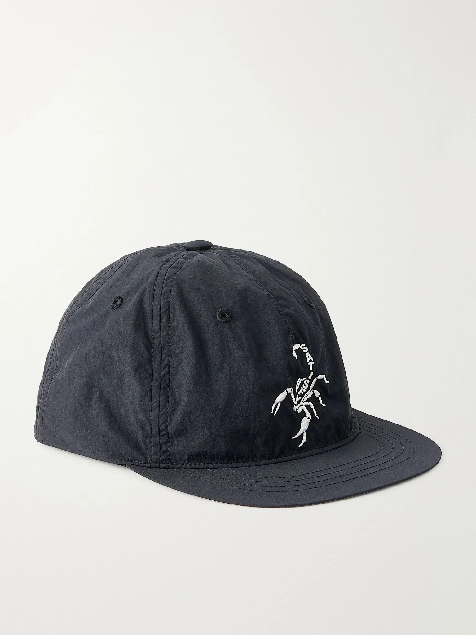 Flitesilk Logo-Embroidered Panelled Shell Cap Black - 1