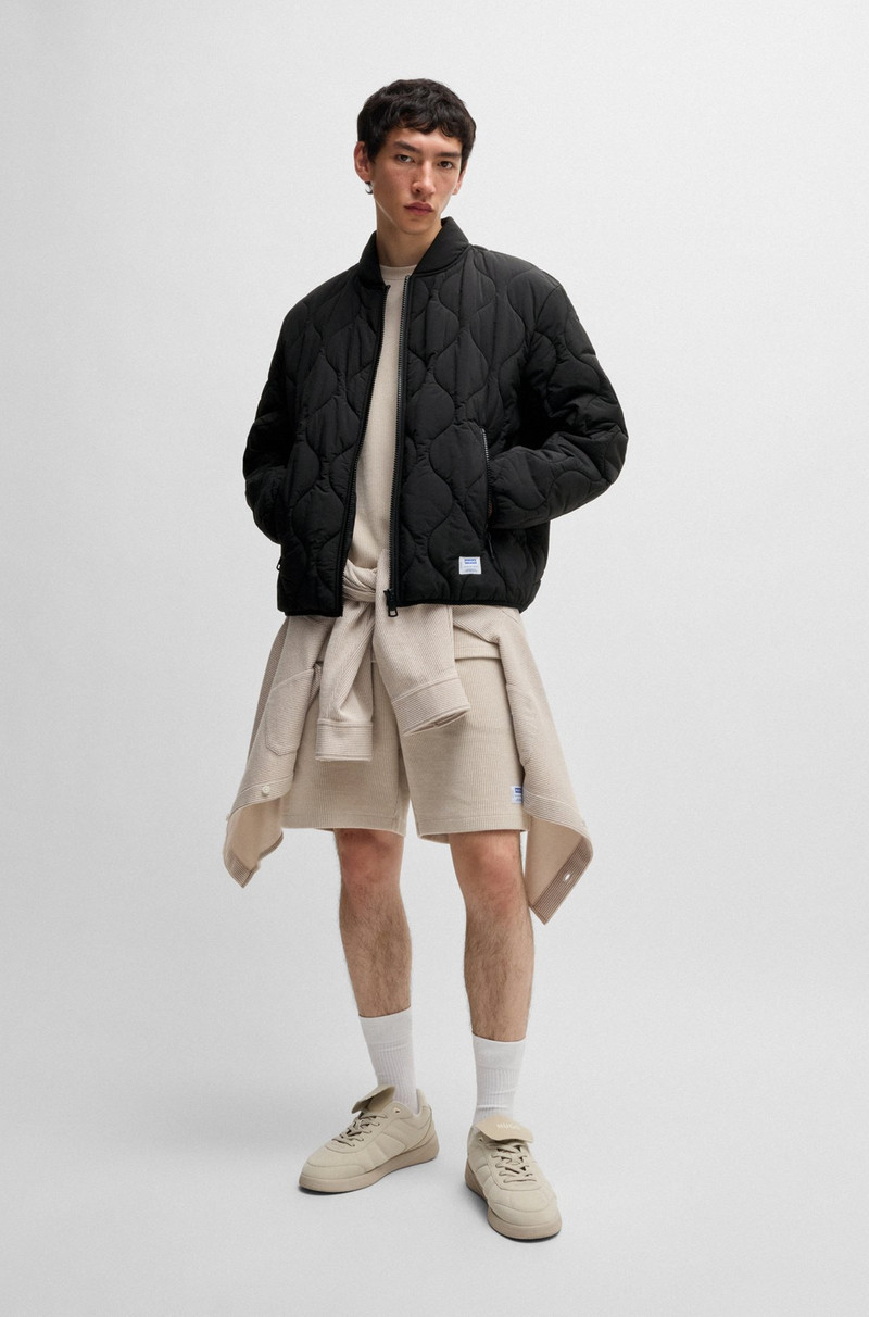 HUGO WATER-REPELLENT QUILTED JACKET WITH LOGO BADGE outlook