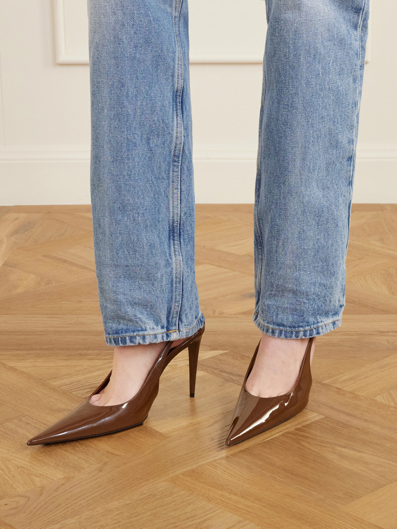 SAINT LAURENT Guermanted Leather Slingback Pumps outlook