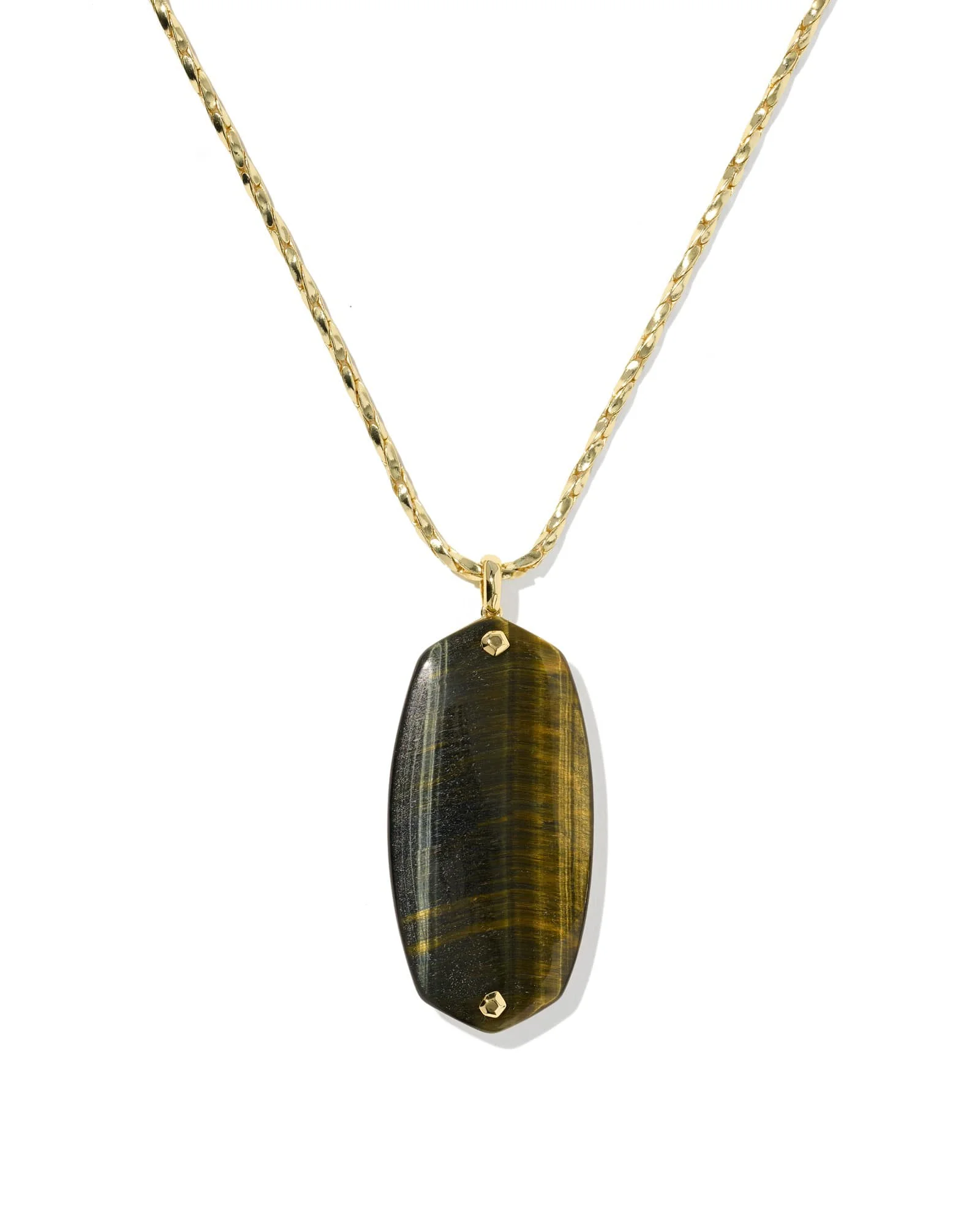 Danielle Riveted Gold Long Pendant Necklace - 1