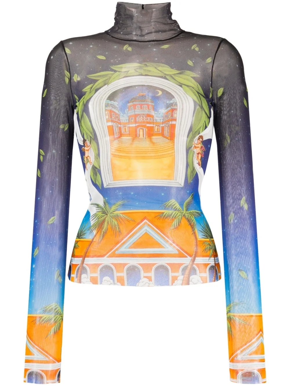 Avenida sheer long-sleeve T-shirt - 1