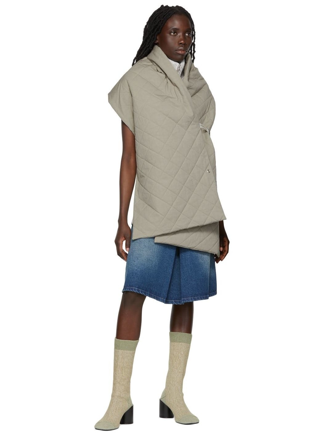 Gray Quilted Scarf - 2