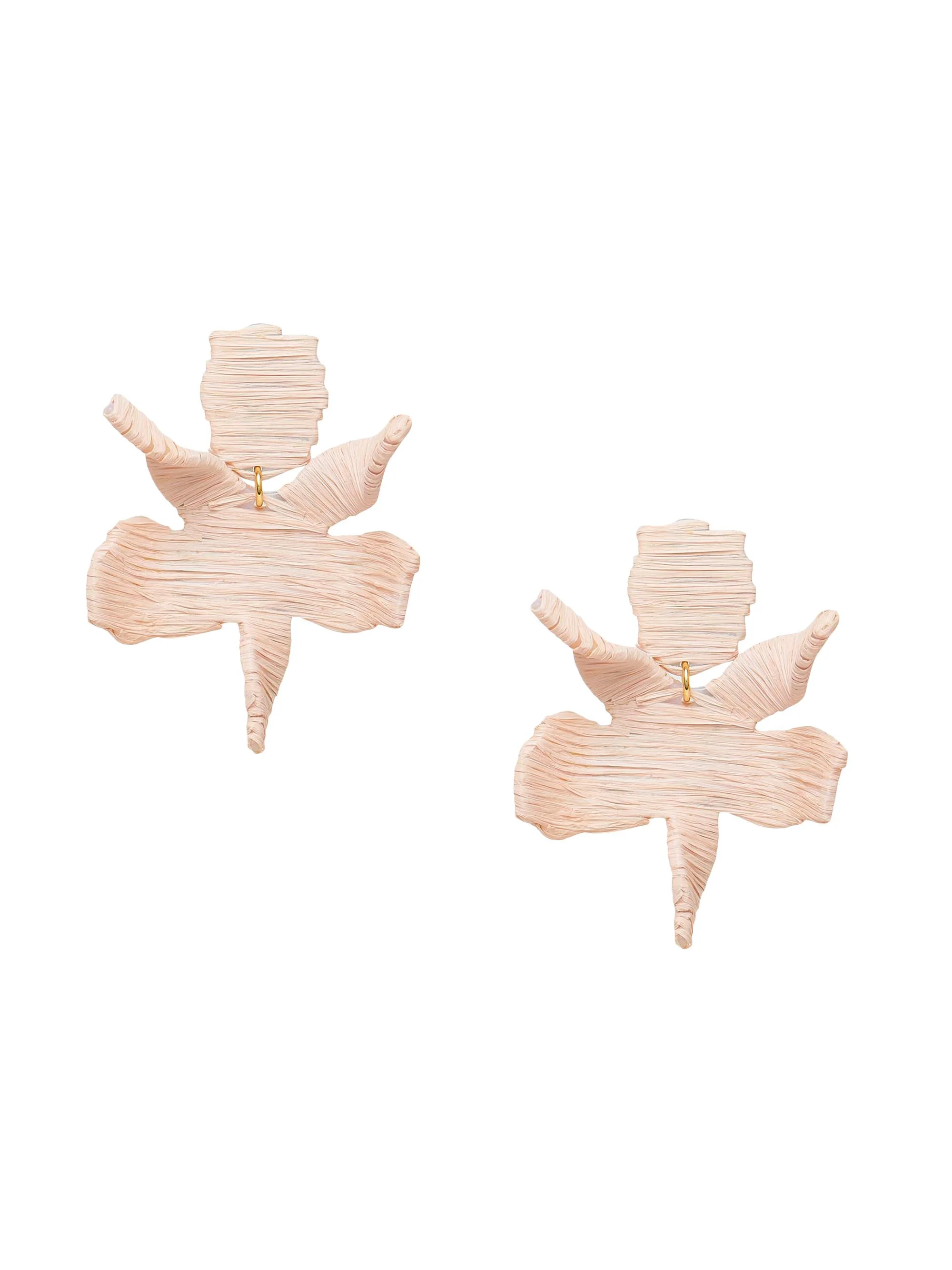 Women's Paper Lily 14K-Gold-Plated & Raffia Stud Earrings - Natural - 1