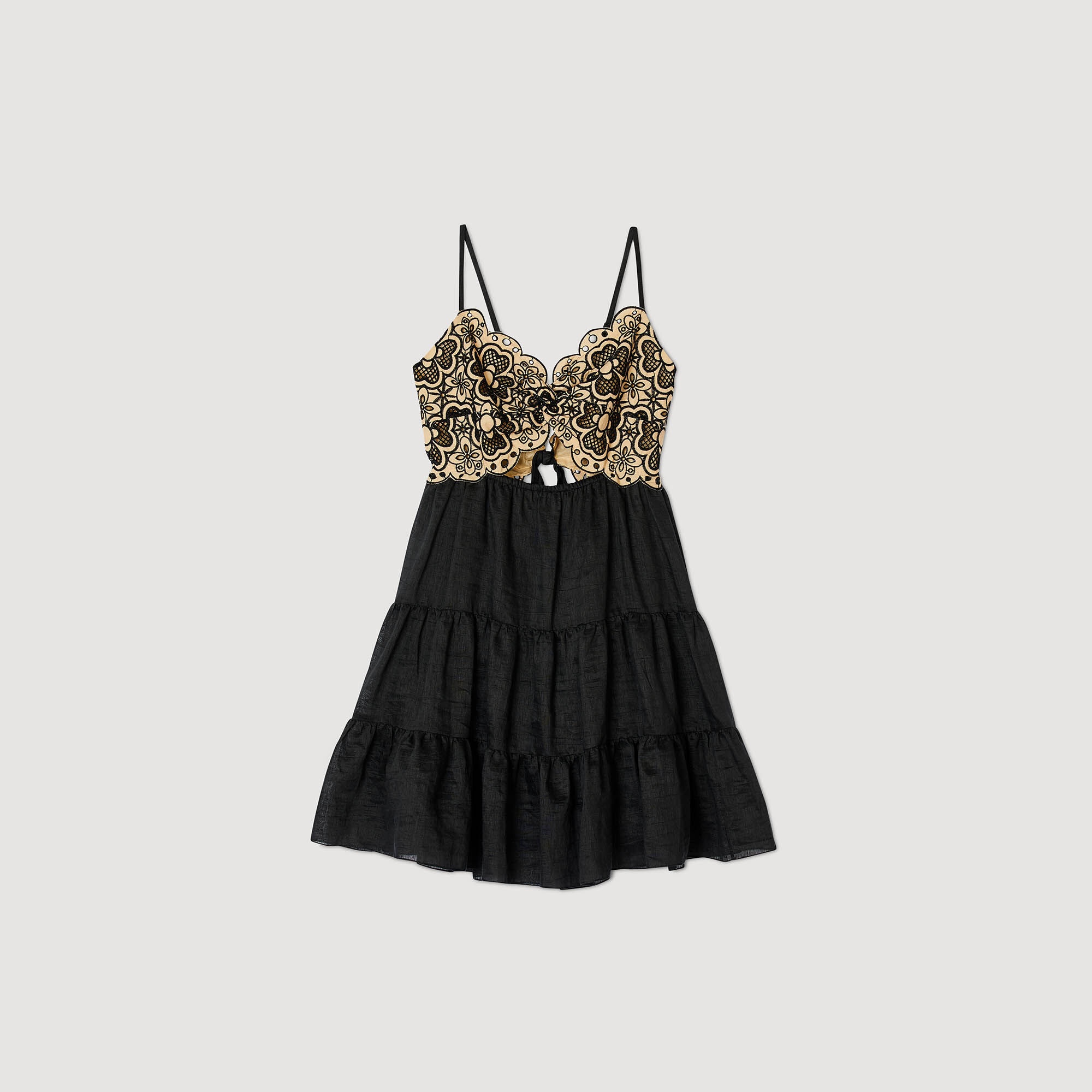 EMBROIDERED TWO-TONE DRESS - 1