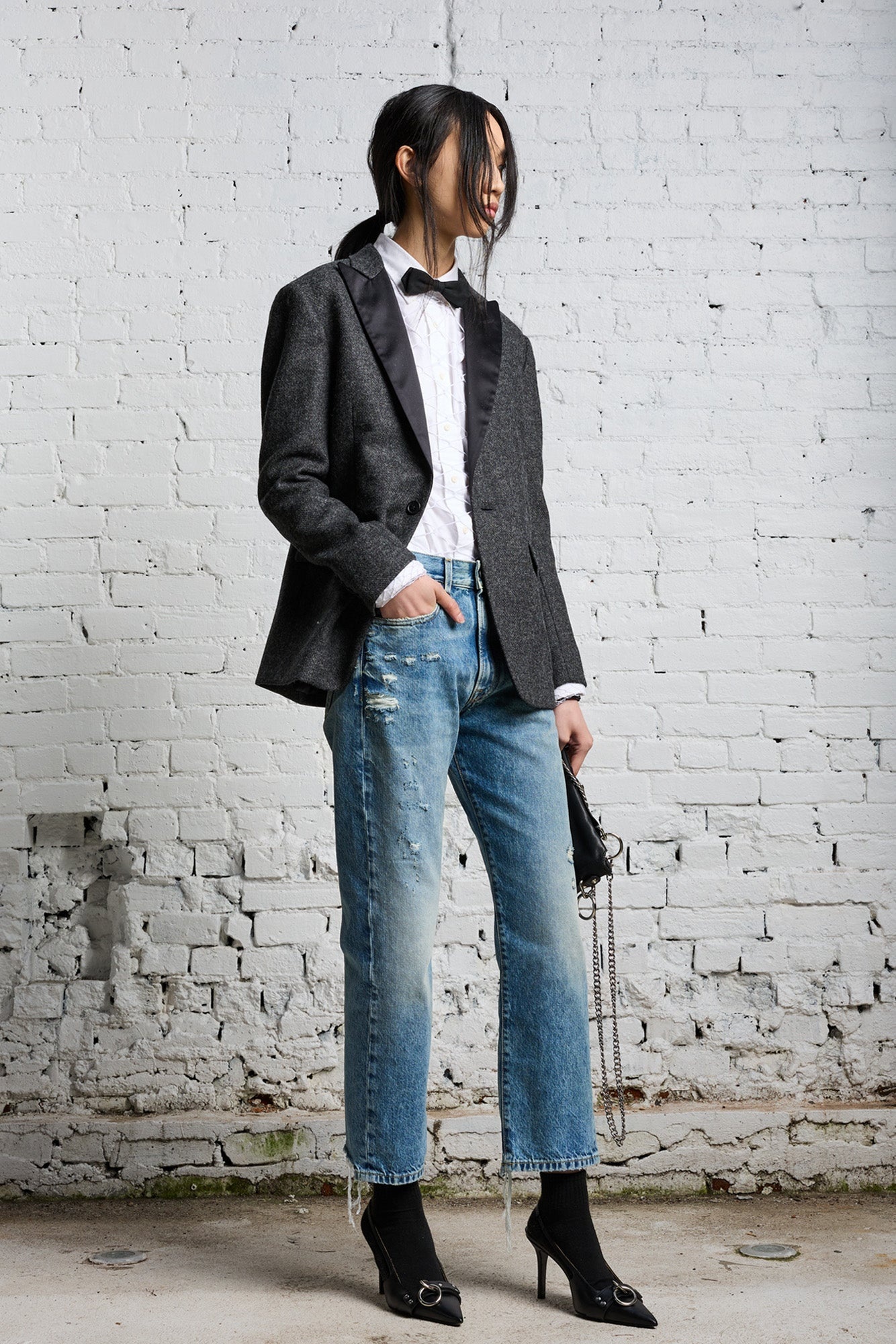 Boyfriend Jean- Bain with Rips | R13 - 3