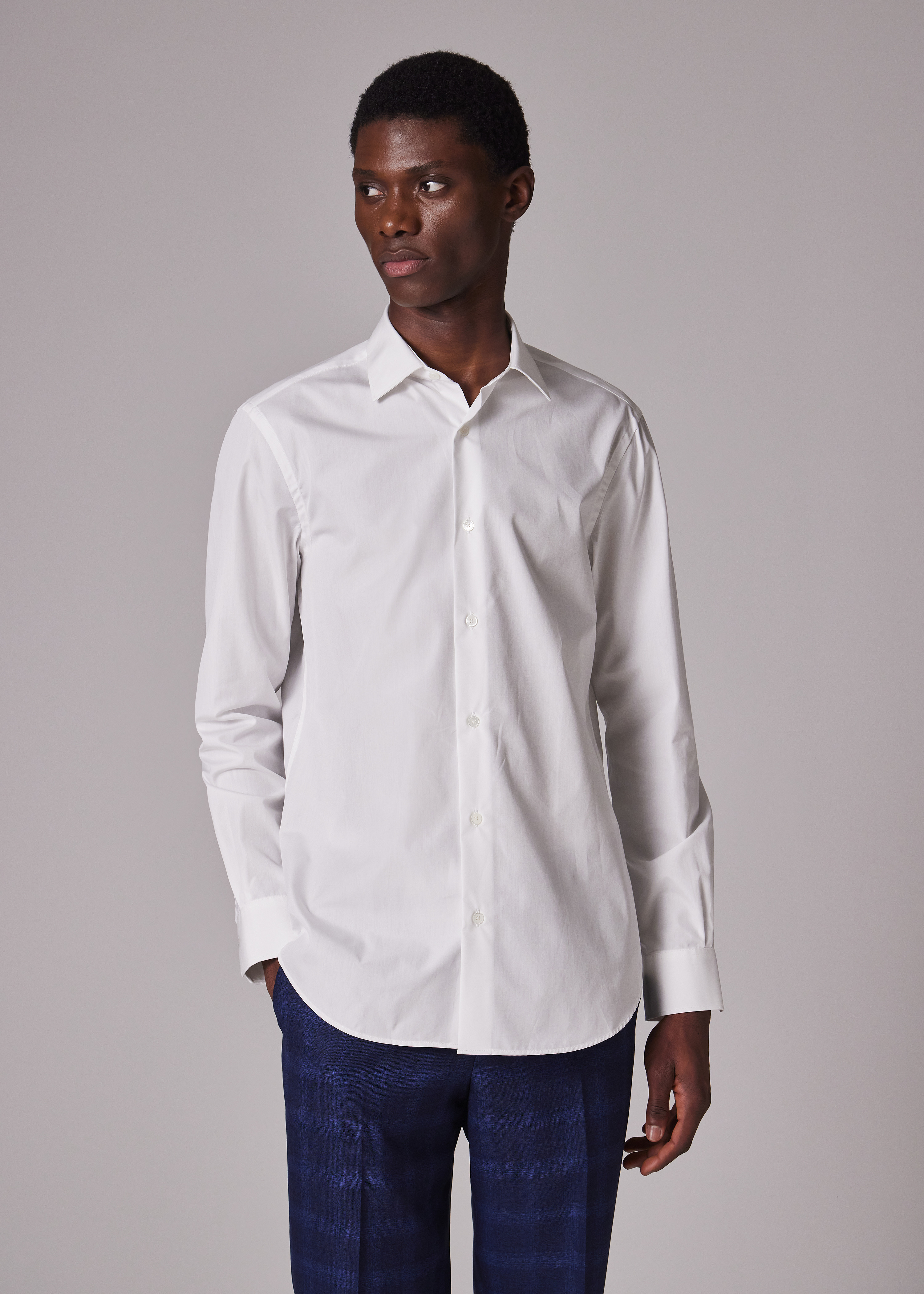 Tailored-Fit White End-On-End Cotton Shirt - 4