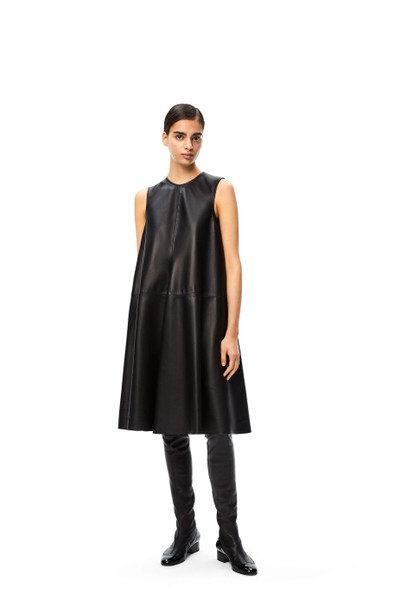 Loewe Flare midi dress in nappa outlook