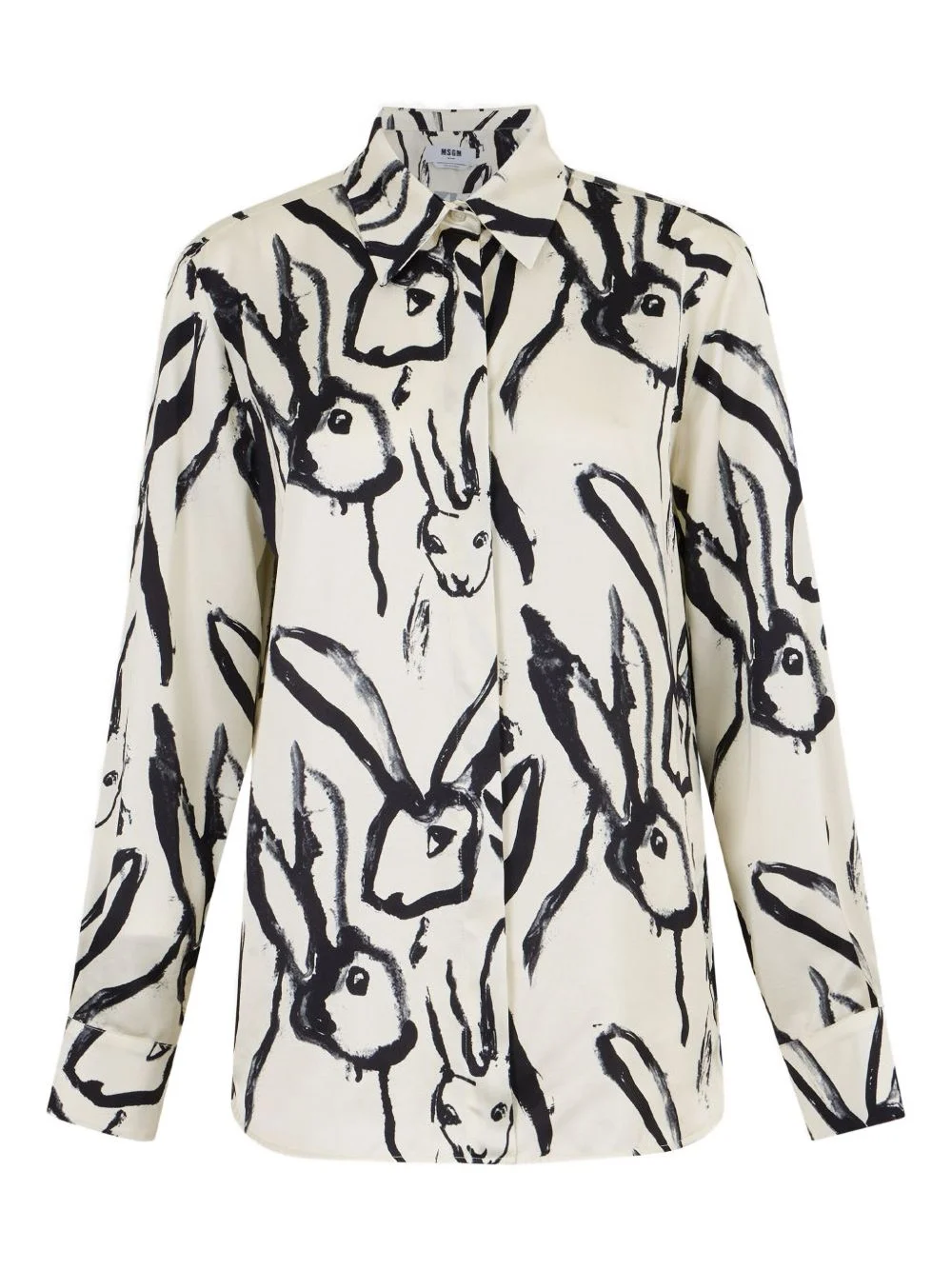 rabbit-print long-sleeve shirt - 1