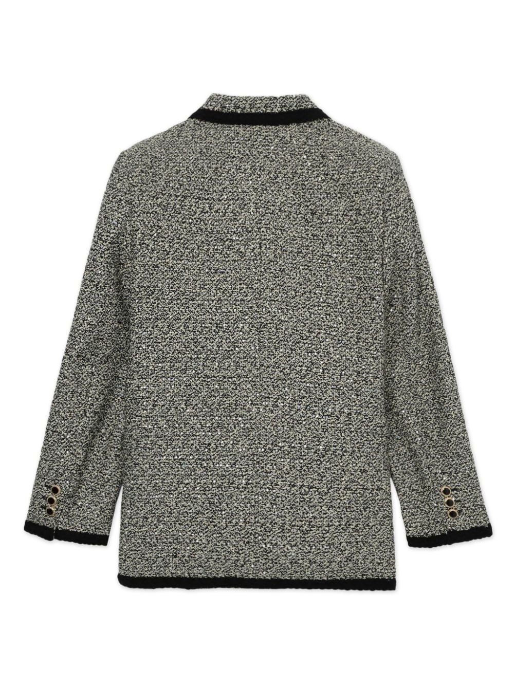 single-breasted tweed blazer - 6