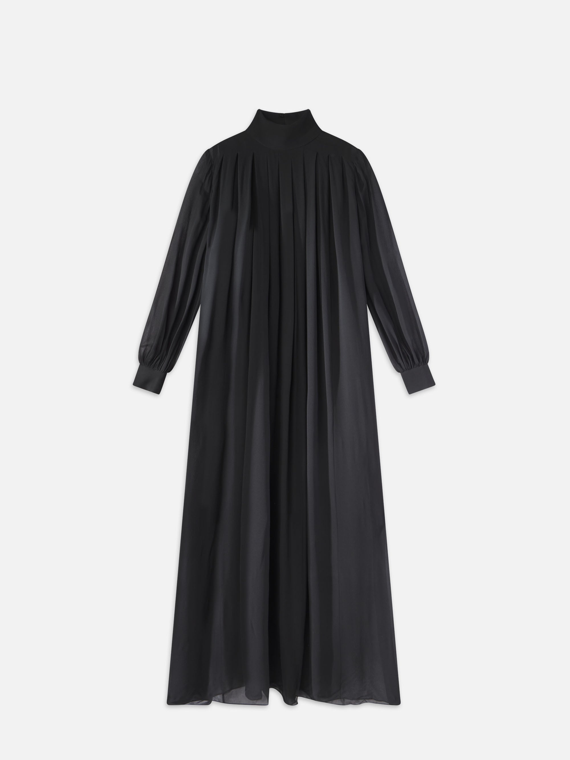 Pleated Column Maxi in Black - 1