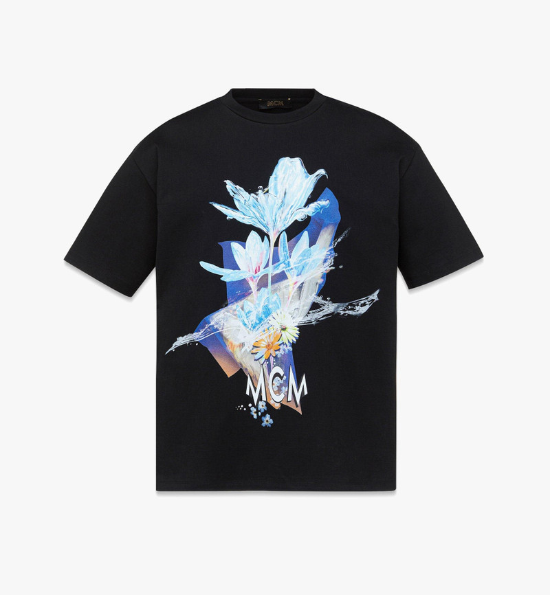 Floral Print Logo T-Shirt in Organic Cotton 1