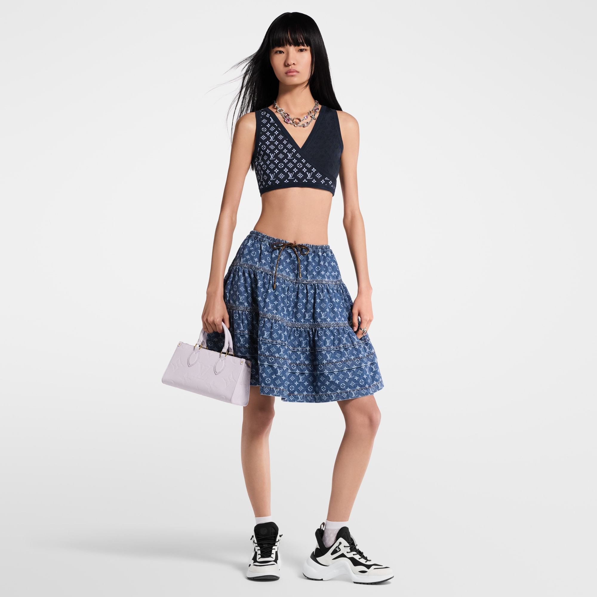 Monogram Jacquard Knit Crop Top - 6