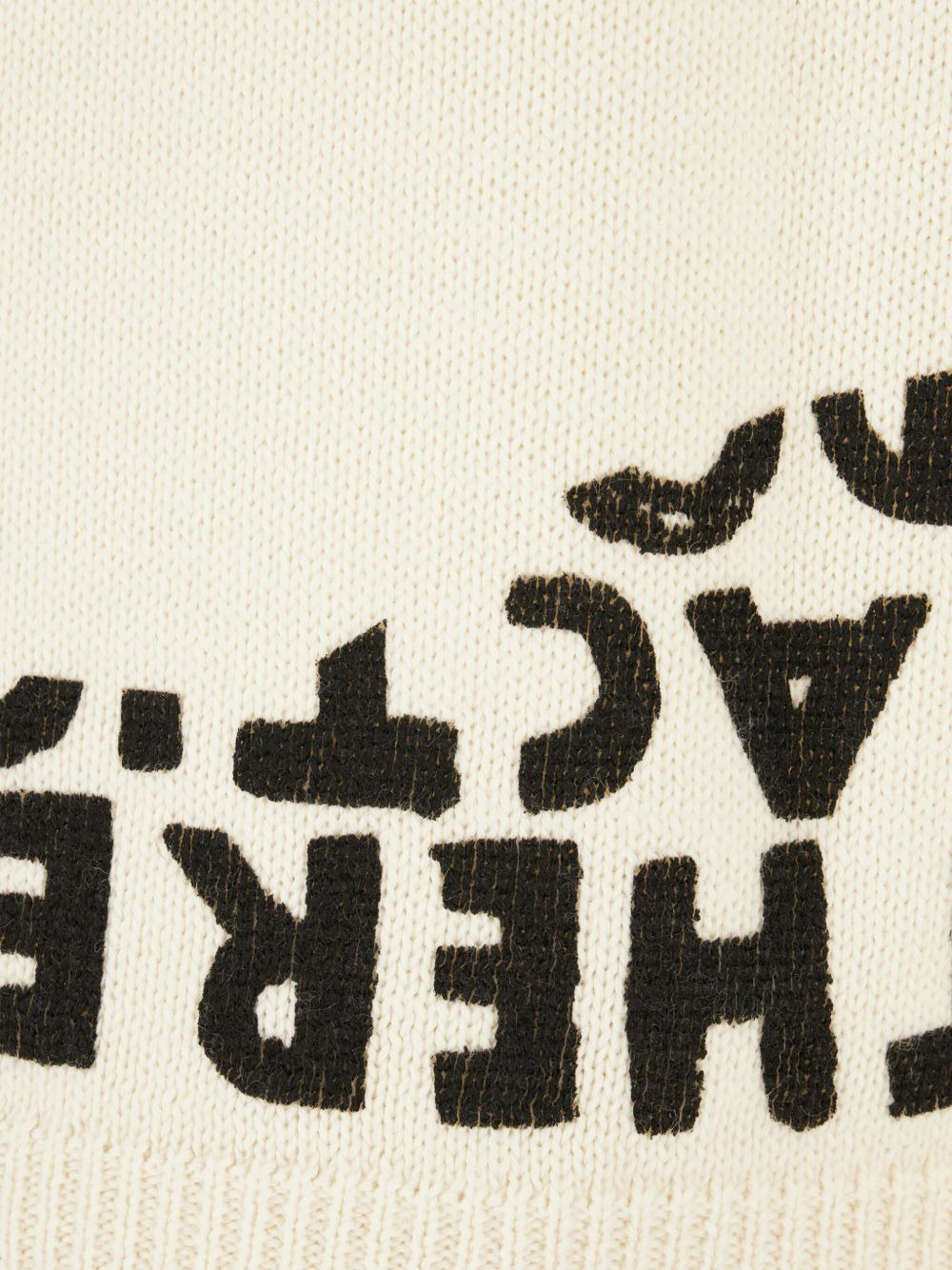 lettering-print wool sweater - 3