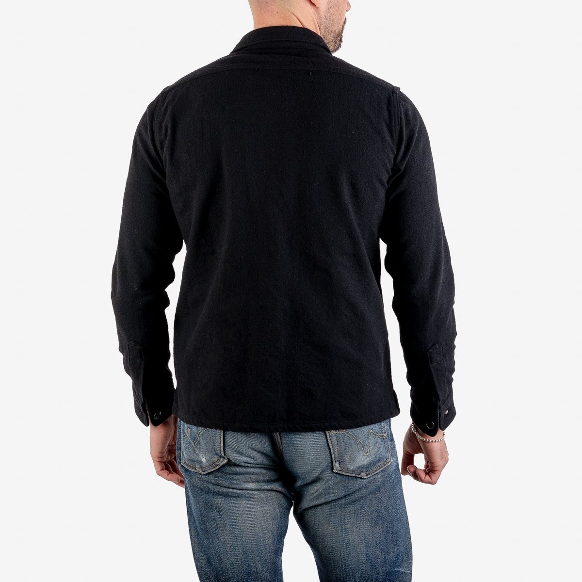 IHSH-346-BLK 10oz Recycled Nylon Mechanic Work Shirt - Black - 3
