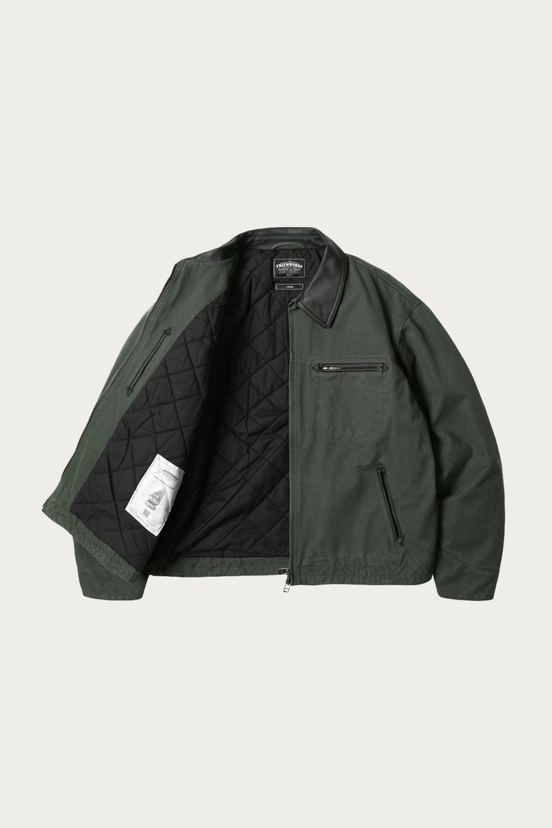 FrizmWORKS Heavy Canvas Destroyed Work Jacket - Olive outlook