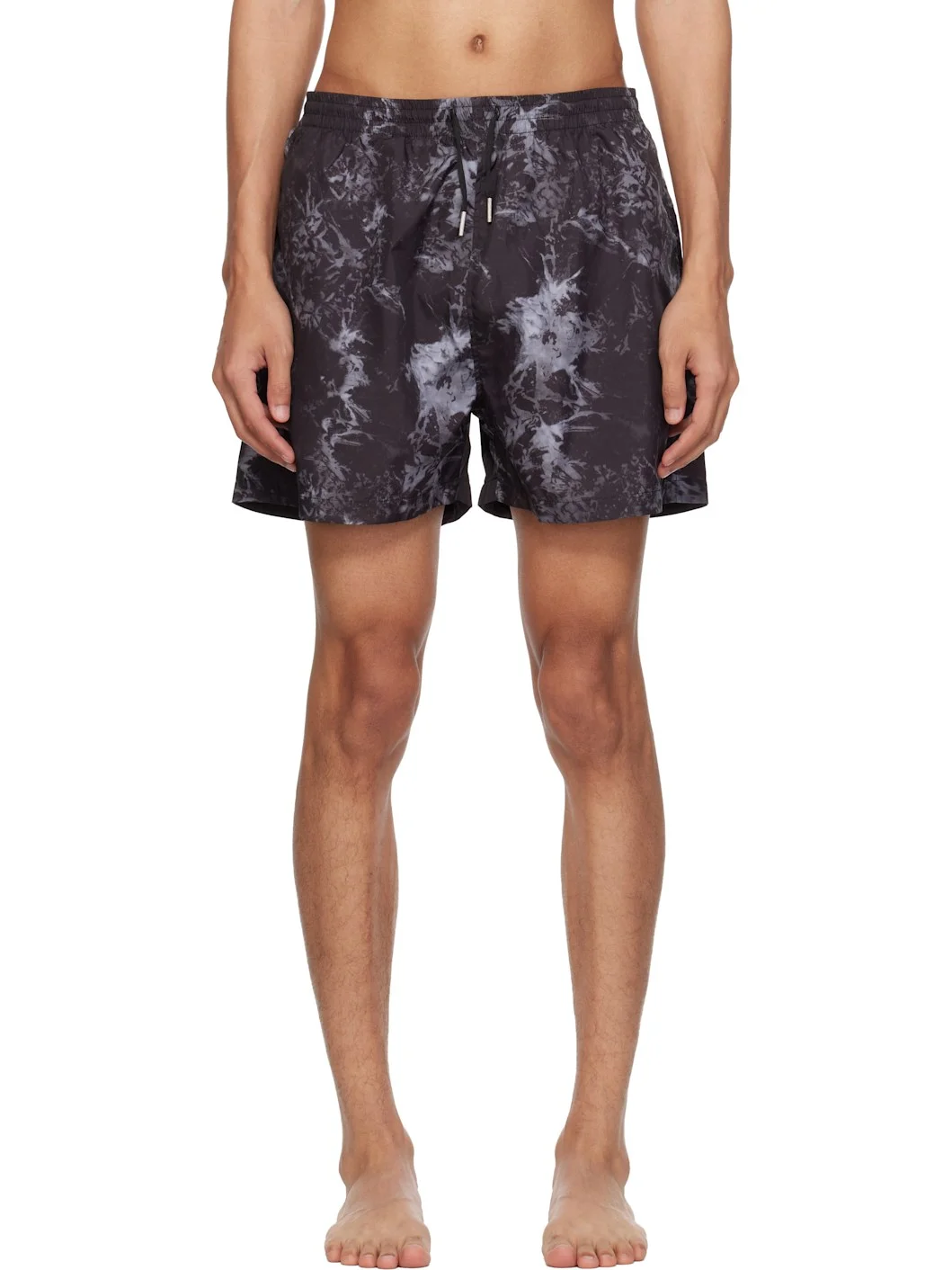 Black Embroidered-Logo Swim Shorts - 1