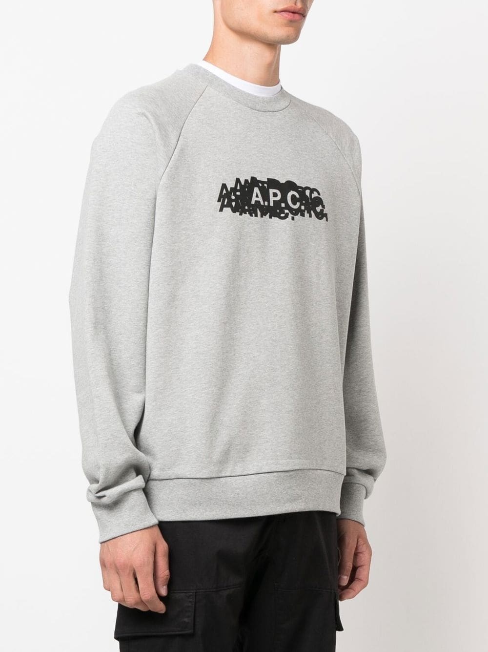 logo-print crew neck sweatshirt - 3