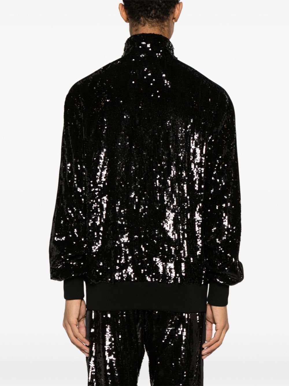 sequinned silk track jacket - 4