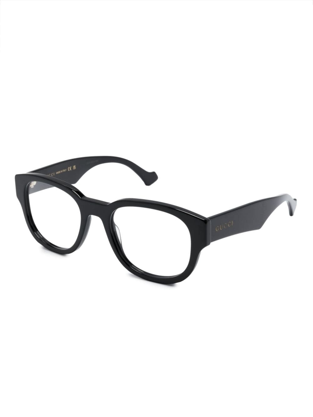 logo engraved wayfarer-frame glasses - 2