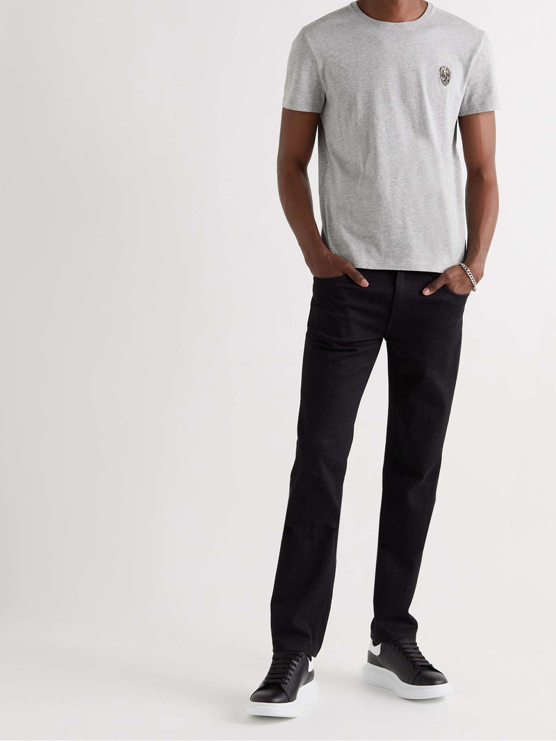 Alexander McQueen Embellished Mélange Cotton-Jersey T-Shirt outlook