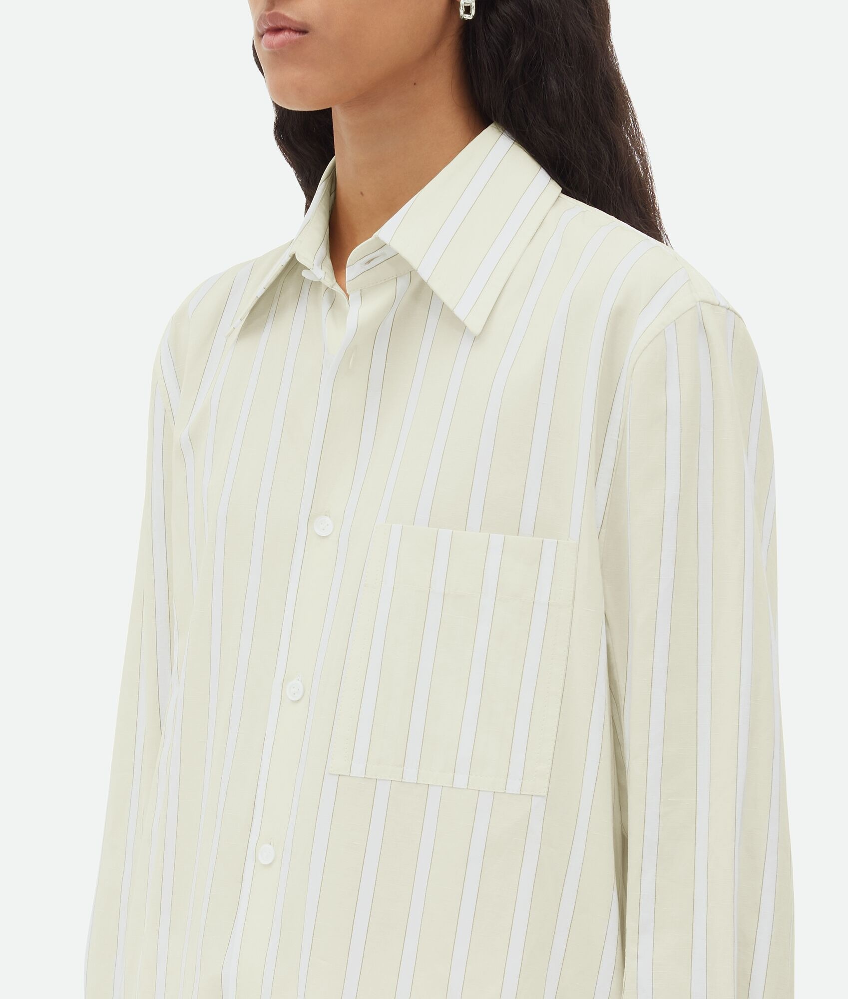 Cotton And Linen Relaxed Striped Shirt - 5