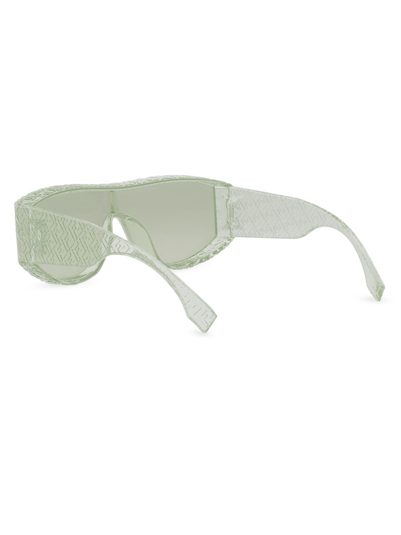 Men Fendi Lab Mask Sunglasses - Light Green Mirror 4