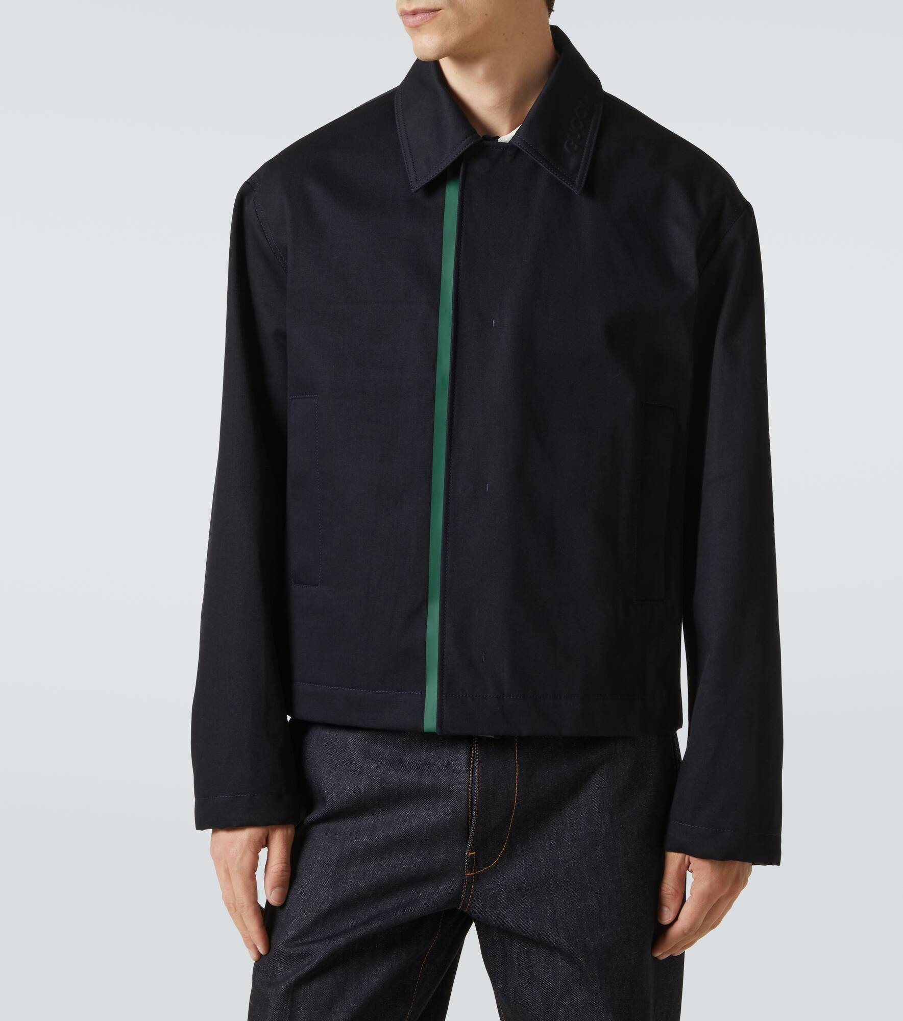 Web Stripe cotton gabardine jacket - 3