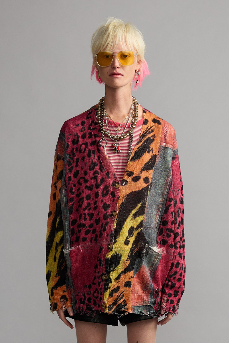 PRINTED BOYFRIEND CARDIGAN 4