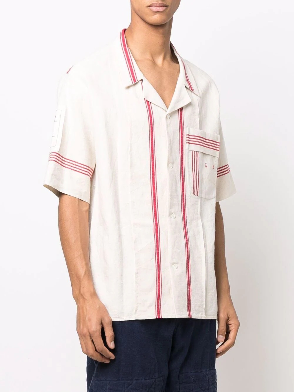 striped short-sleeve shirt - 3