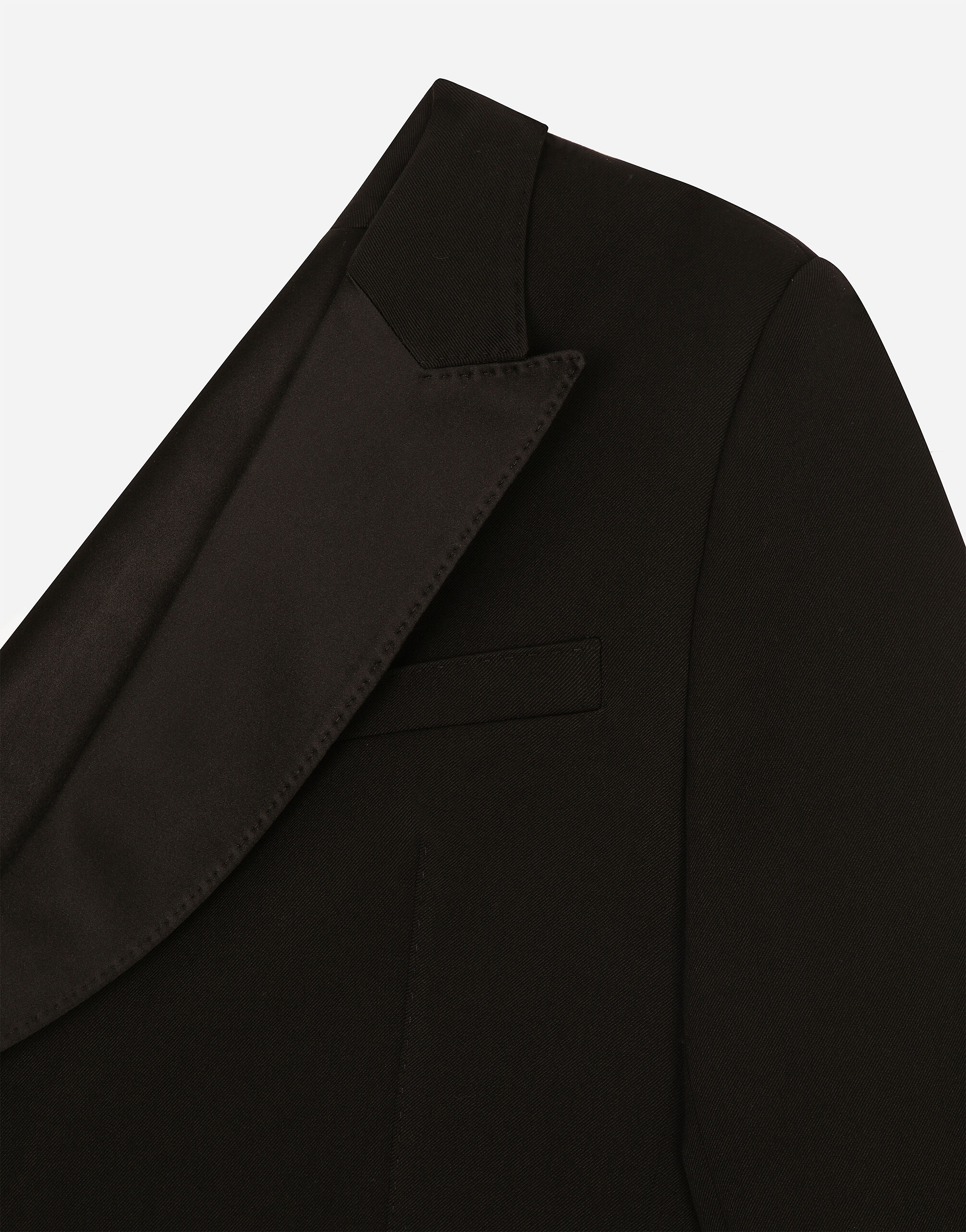 One-shoulder wool gabardine jacket - 6