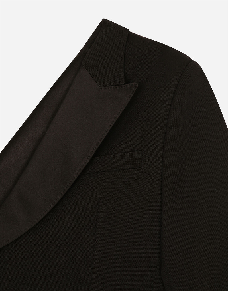 One-shoulder wool gabardine jacket 6