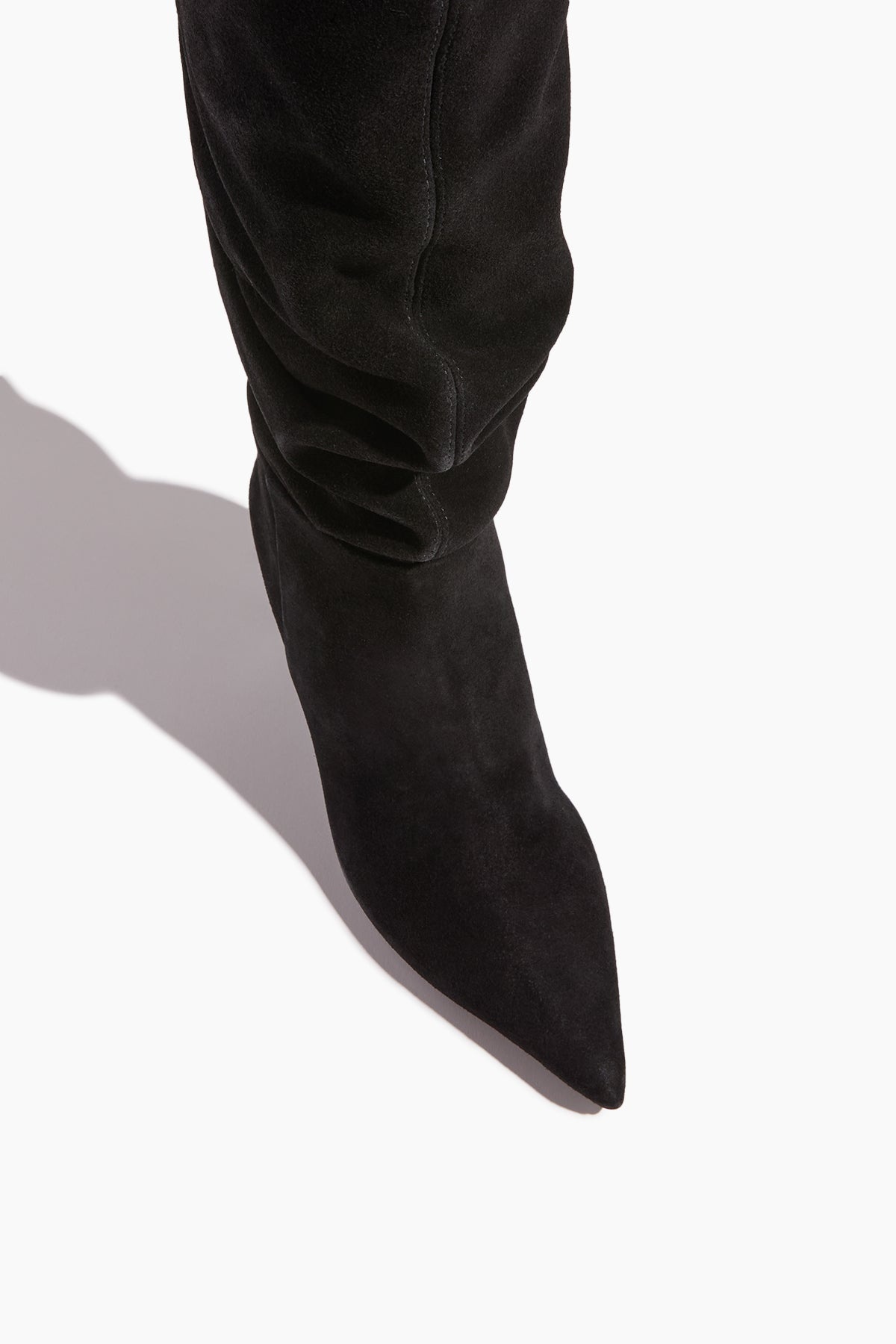 Jordi Suede Slouch Boot in Black - 4