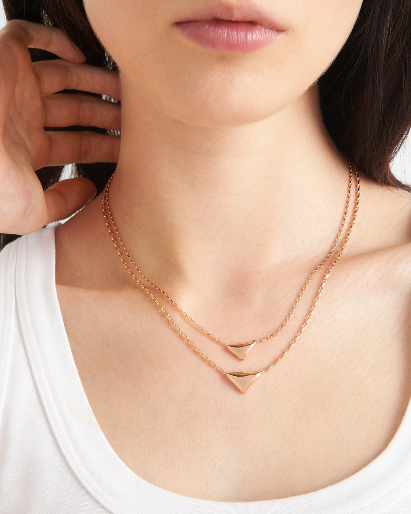 Eternal Gold necklace in pink gold with nano triangle pendant 7