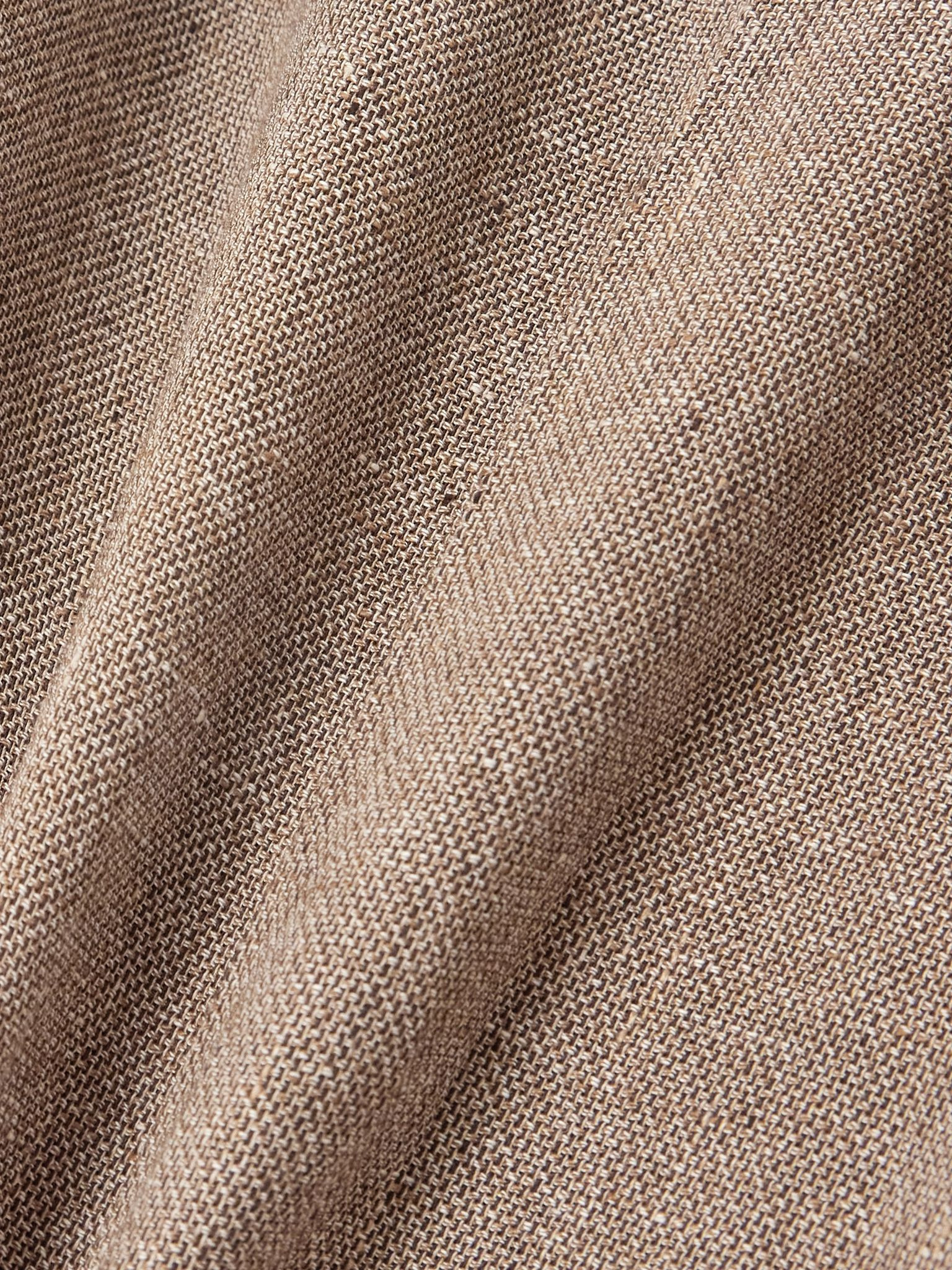 Kurt pleated linen wide-leg pants Brown - 4